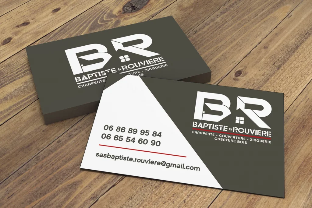 Logo baptiste et rouvière sur Carte de visite