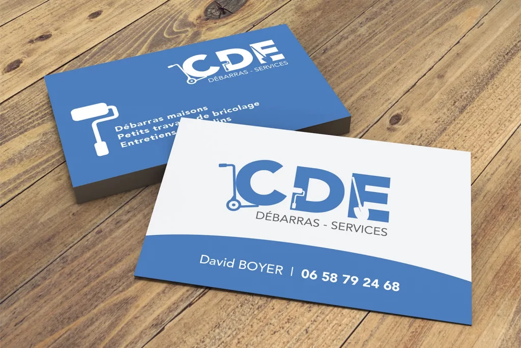 Logo CDE sur carte de visite
