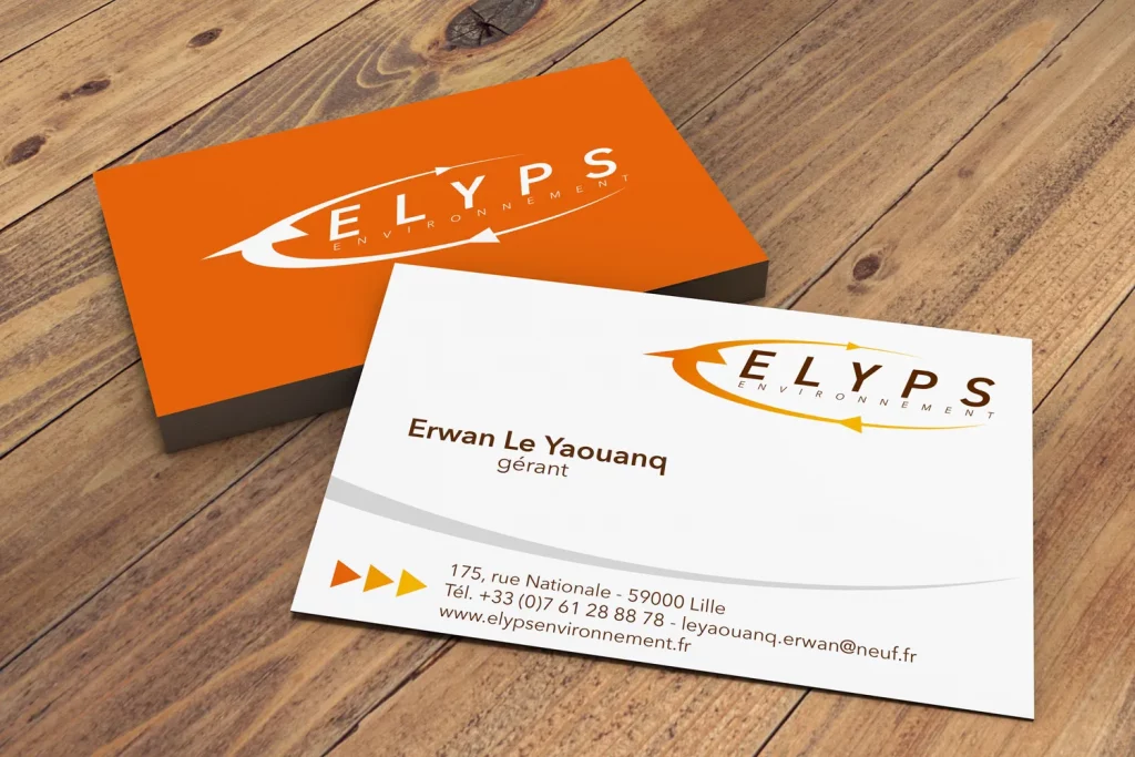 Logo Elyps Environnement sur carte de visite