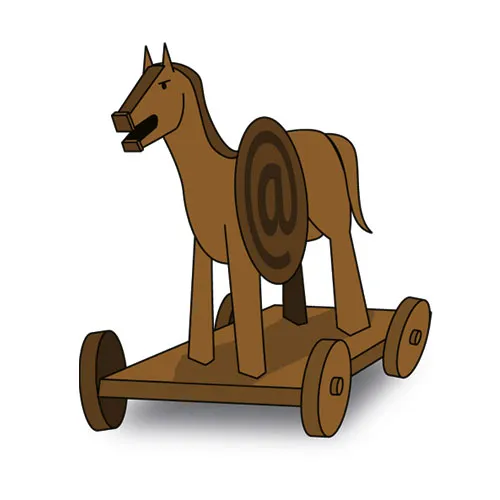 Dessin vectoriel d'un virus de type Cheval de Troie