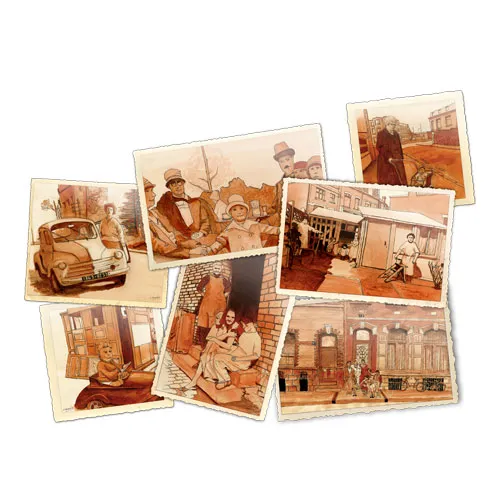 Illustration à la manière de photo ancienne peint à l'aquarelle