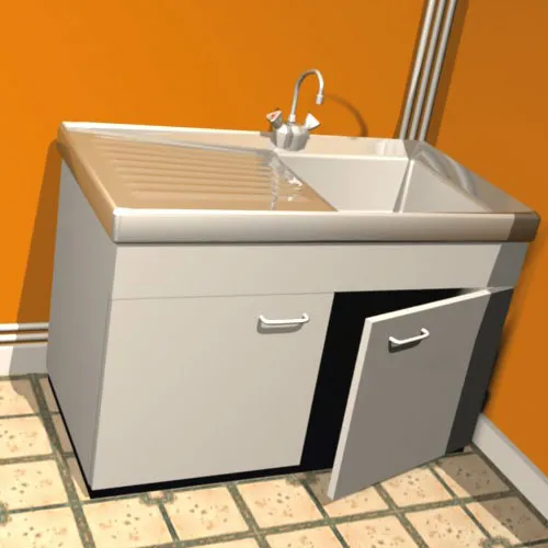 illustration 3D d'un meuble de cuisine