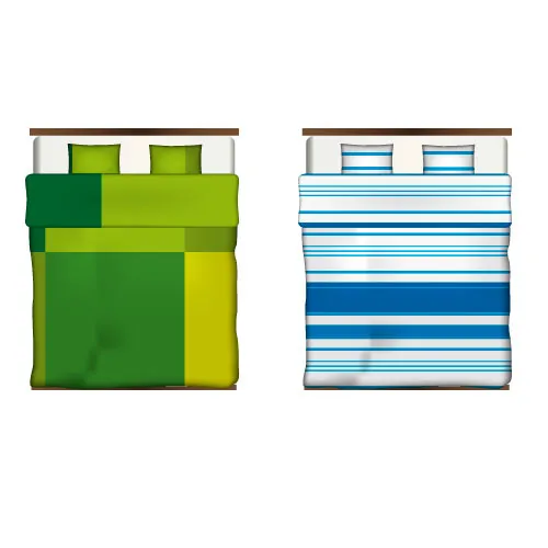 Dessin vectoriel en vue de dessus de lits