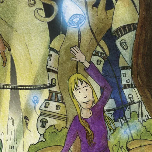 Détail de l'illustration montrant le personnage principal