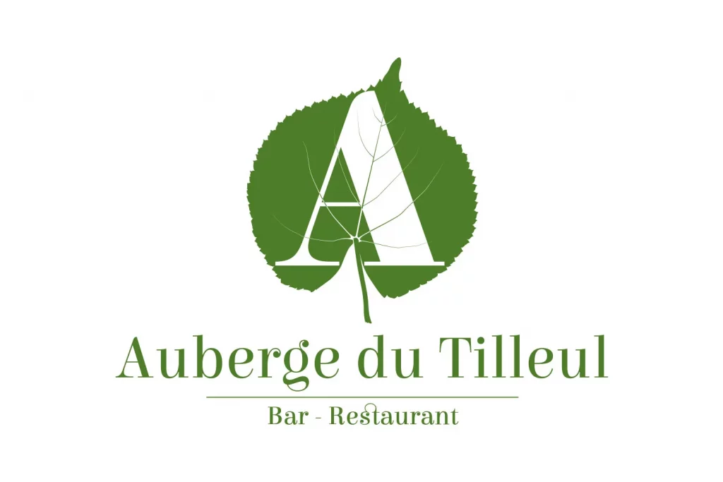 Logo Auberge du Tilleul, identité visuelle accueillante pour un établissement gastronomique, réalisée par un graphiste indépendant à Montauban.