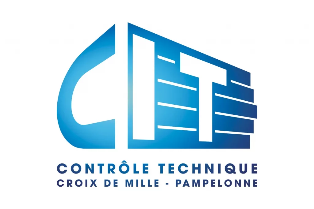 Logo CIT Croix de Mille, design graphique clair et reconnaissable pour un centre de contrôle technique, réalisé par un graphiste indépendant à Montauban.
