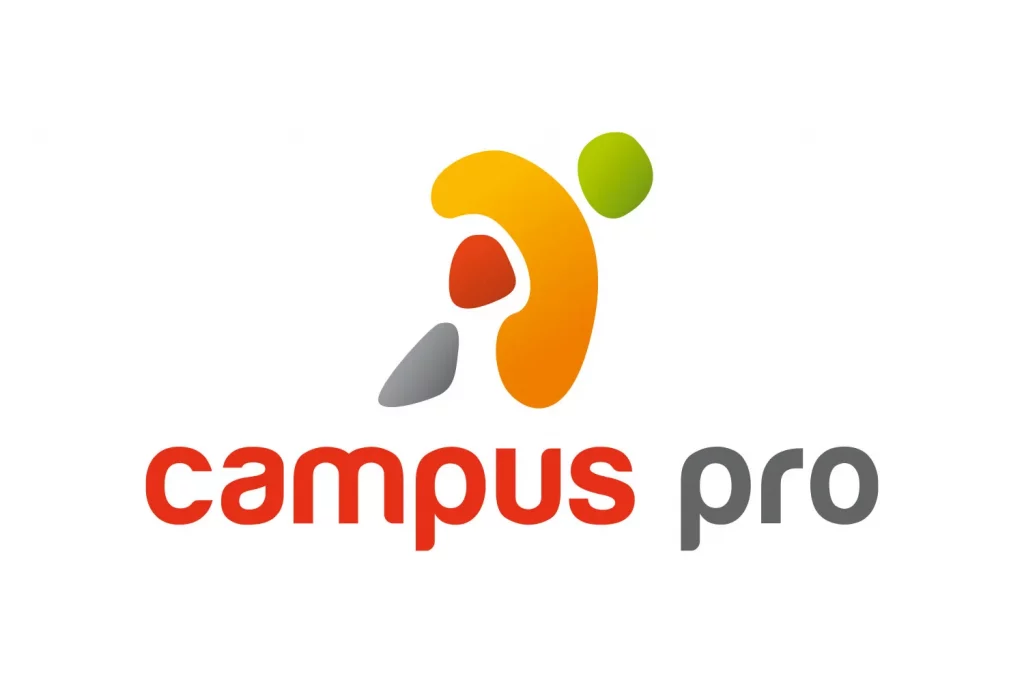 Logo Campus Pro, identité visuelle pédagogique et moderne pour un établissement de formation, créée par un graphiste indépendant à Montauban
