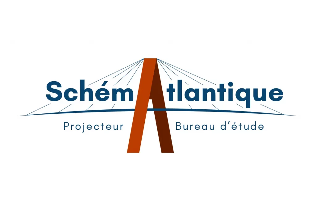 Logo Schématlantique, conception graphique claire et moderne pour un cabinet technique, réalisée par un graphiste indépendant à Montauban