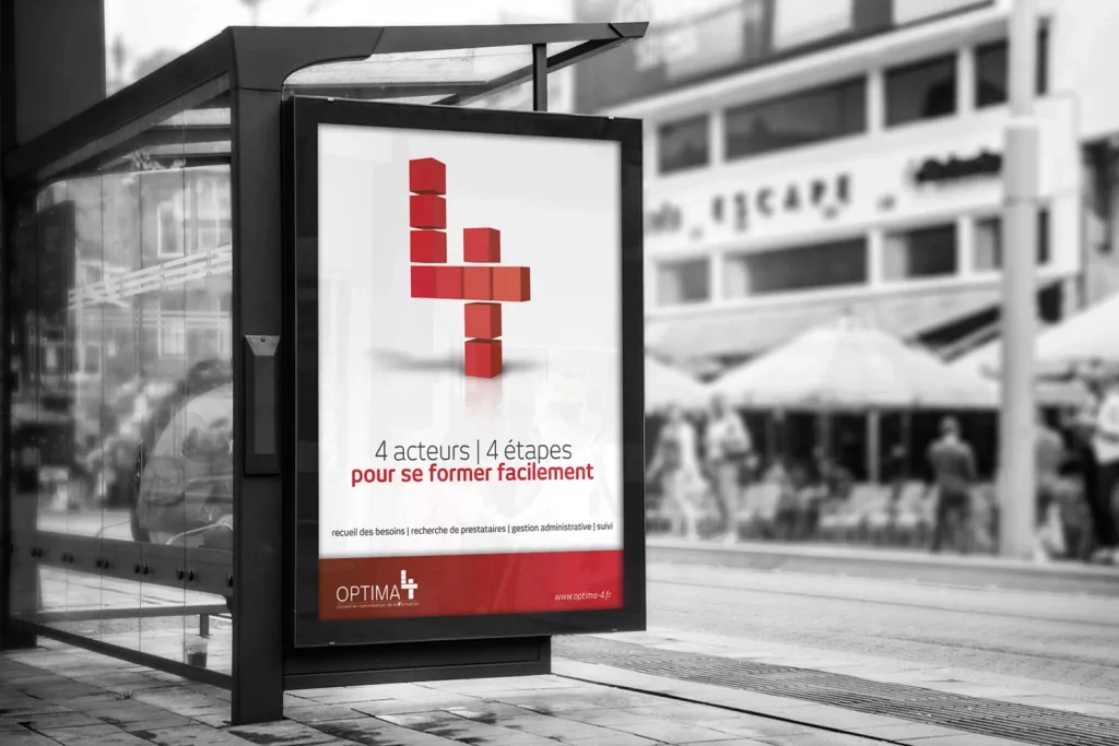 Logo Optima sur affiche grand format