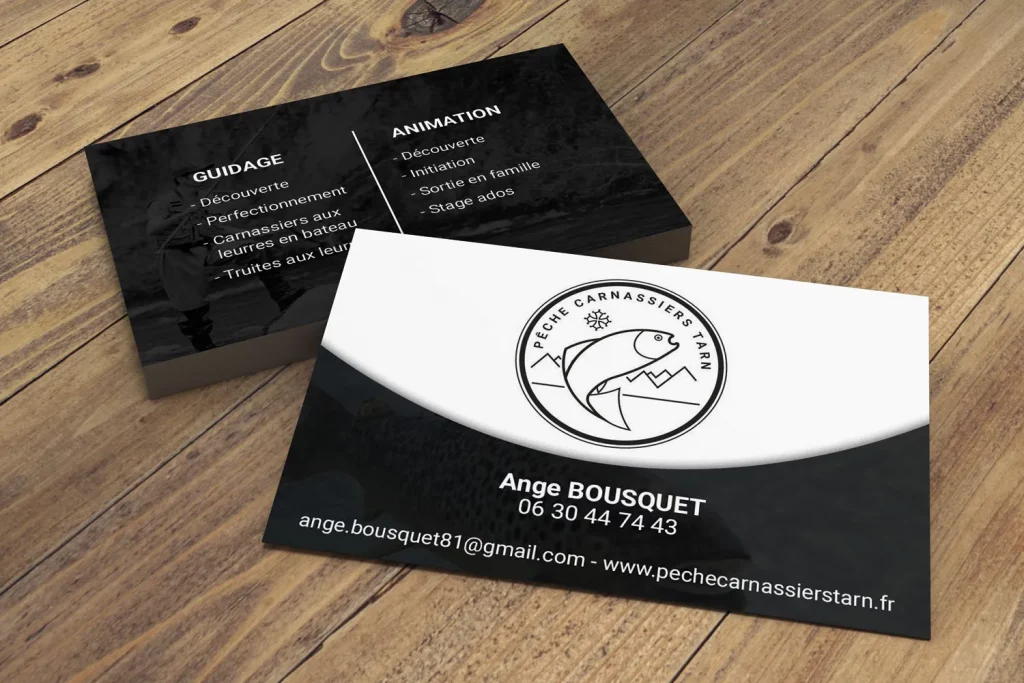 Logo Pêche Carnassiers Tarn sur carte de visite