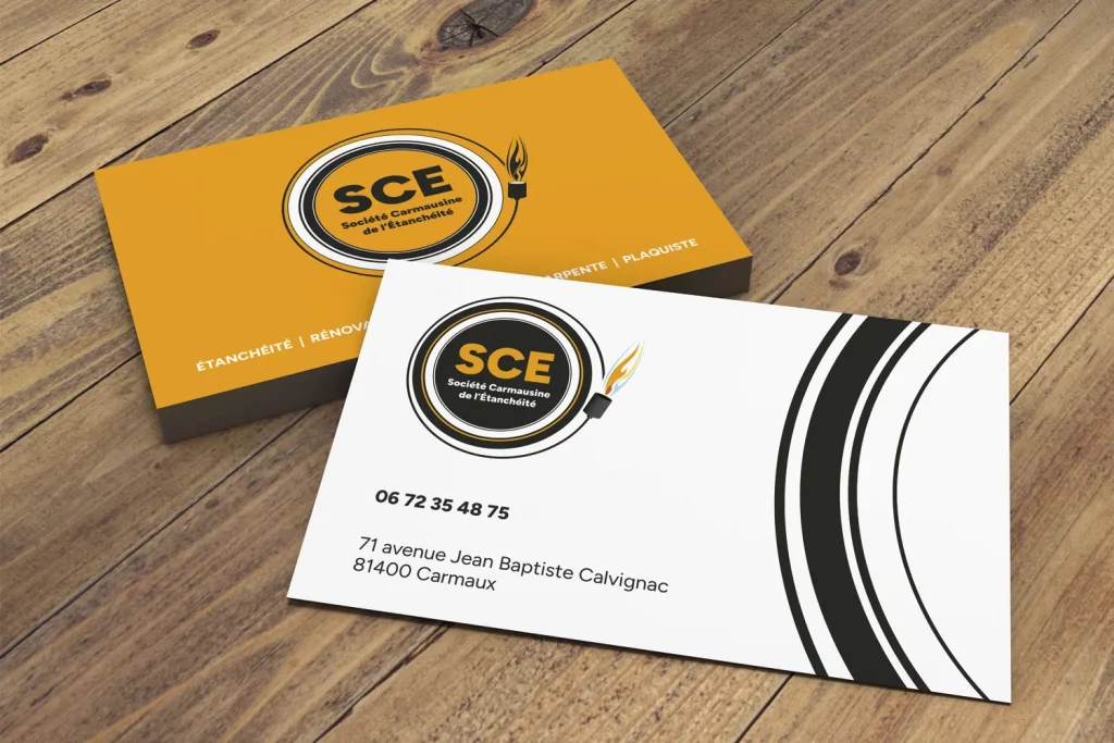 Logo SCE sur carte de visite