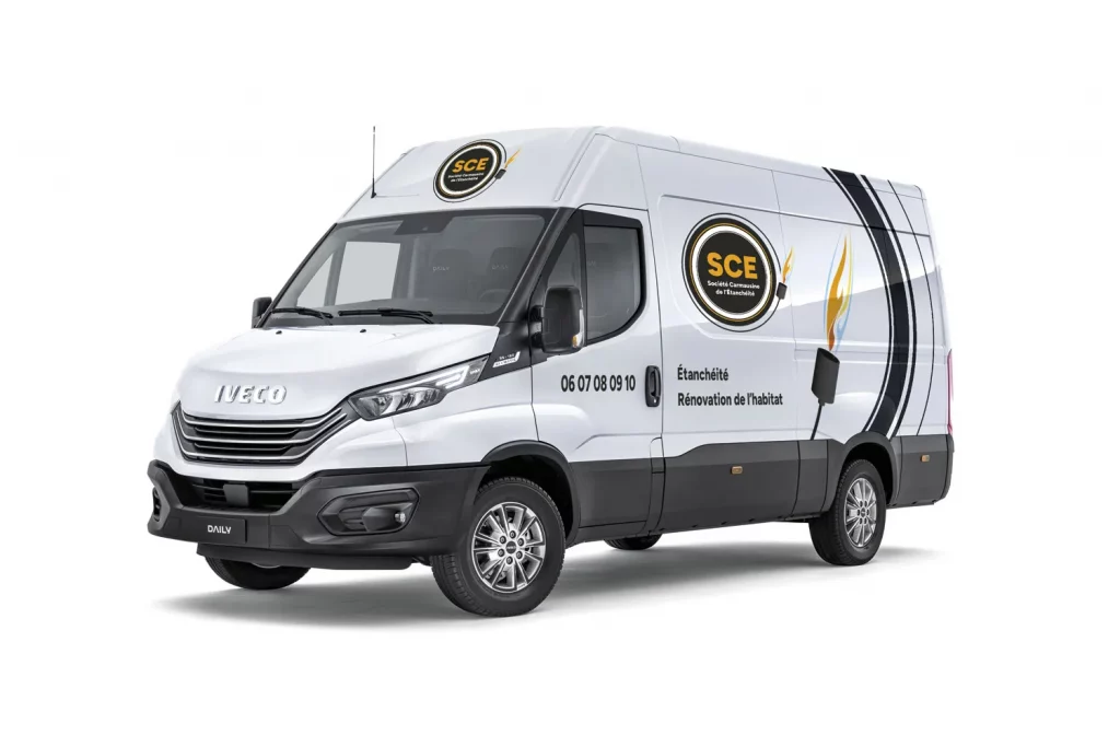 Logo SCE sur marquage véhicule