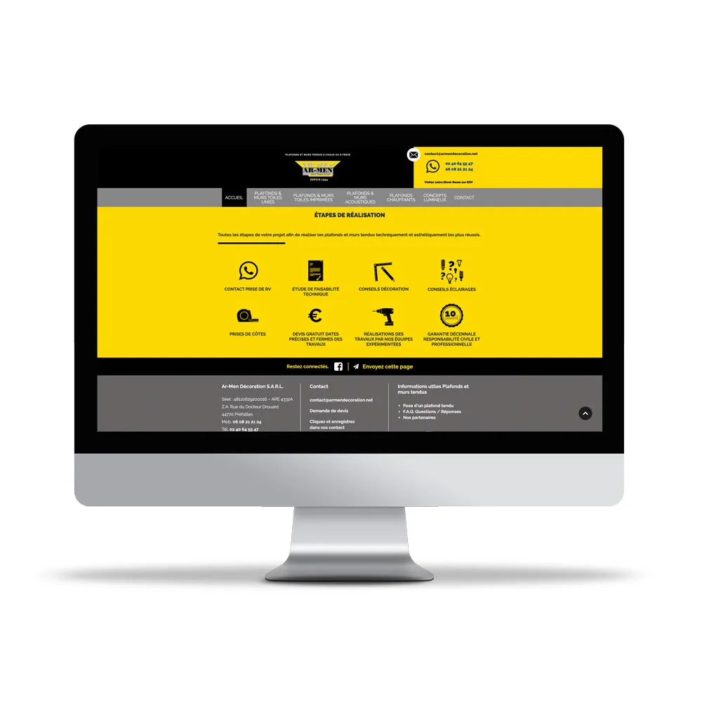 Aperçu de site internet affichée sur écran d’ordinateur