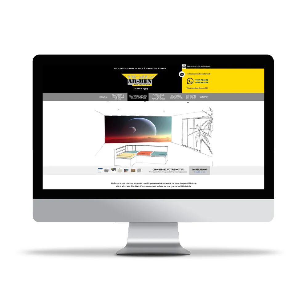 Aperçu de site internet affichée sur écran d’ordinateur