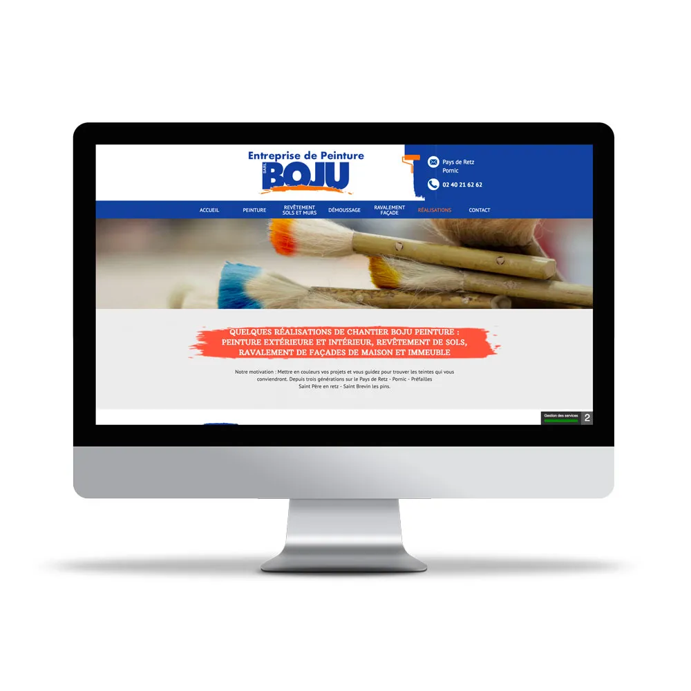 Aperçu de site internet affichée sur écran d’ordinateur