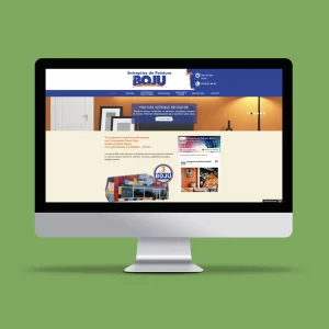 Ordinateur vue de face montrant le site de la société Boju Peinture
