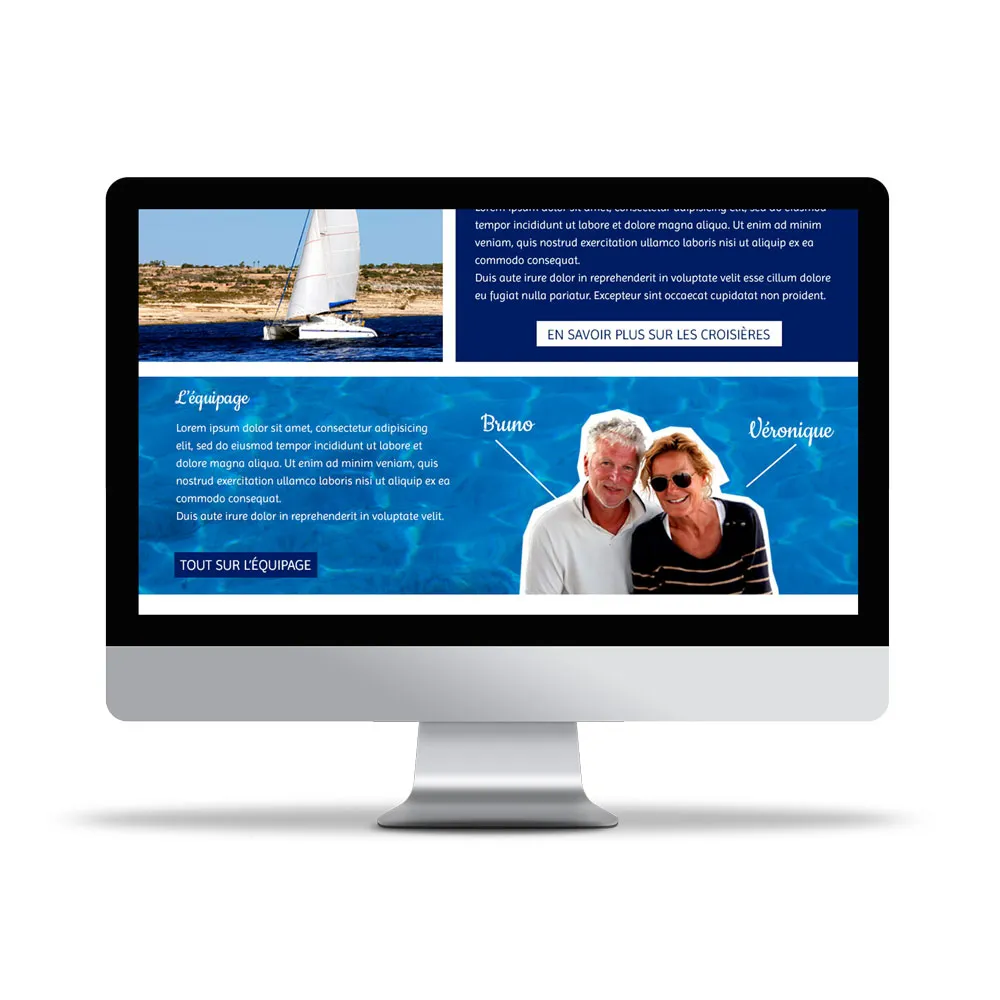 Aperçu de site internet affichée sur écran d’ordinateur