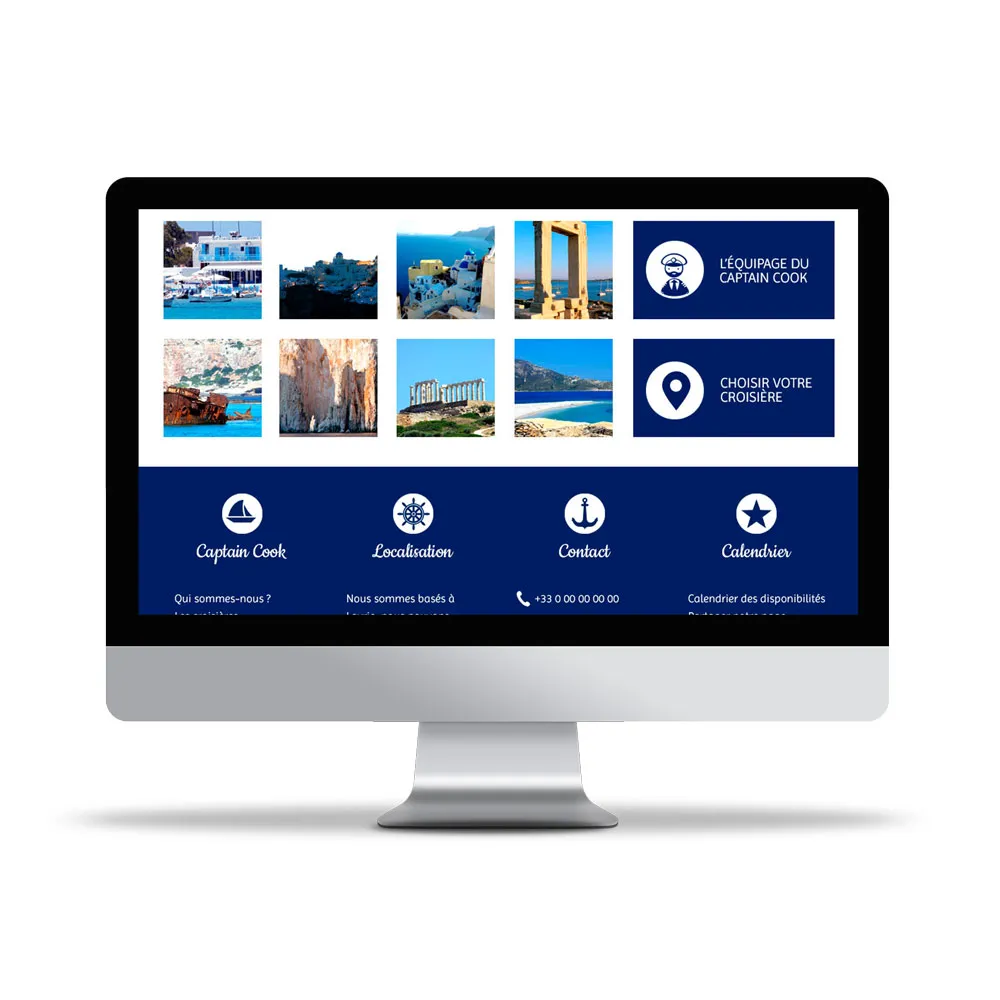 Aperçu de site internet affichée sur écran d’ordinateur