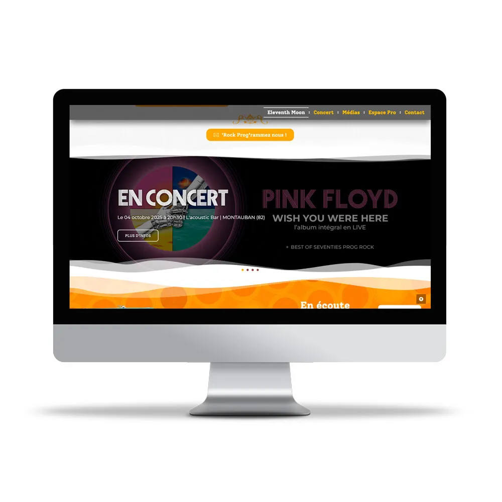 Aperçu de site internet affichée sur écran d’ordinateur