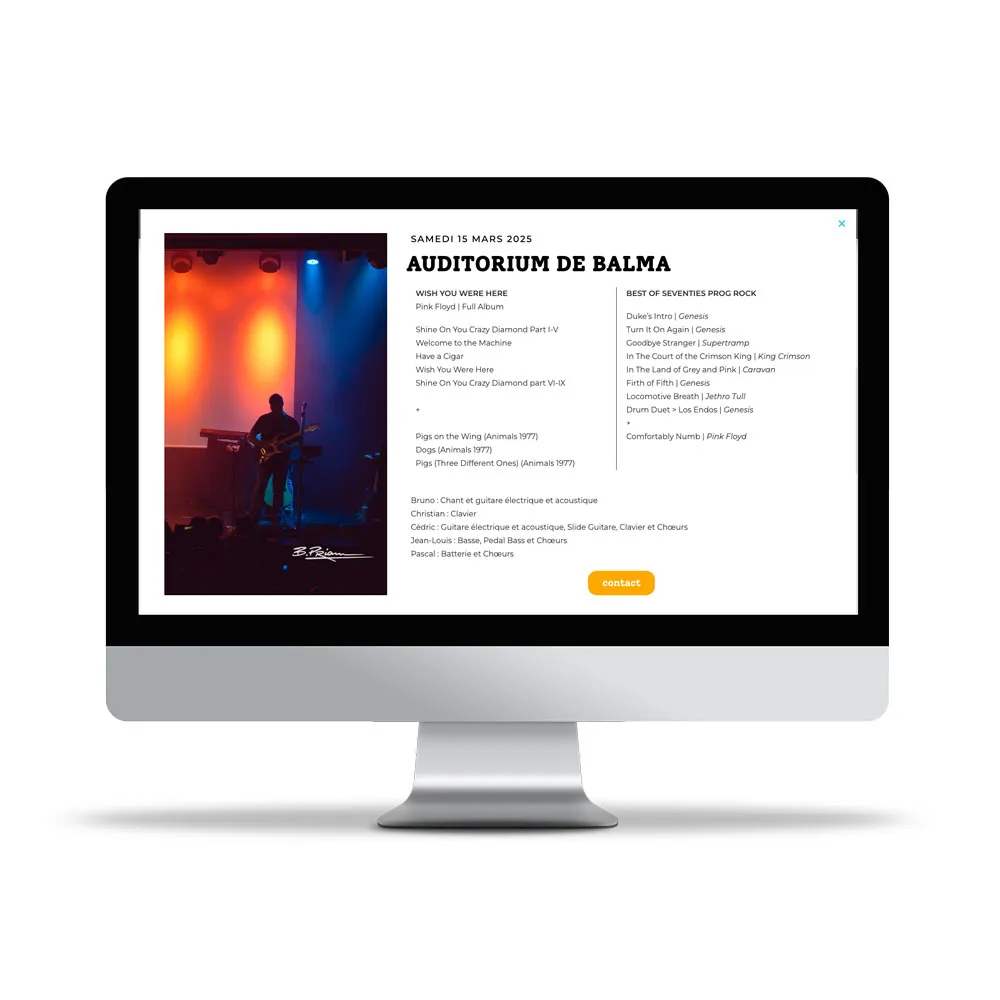 Aperçu de site internet affichée sur écran d’ordinateur