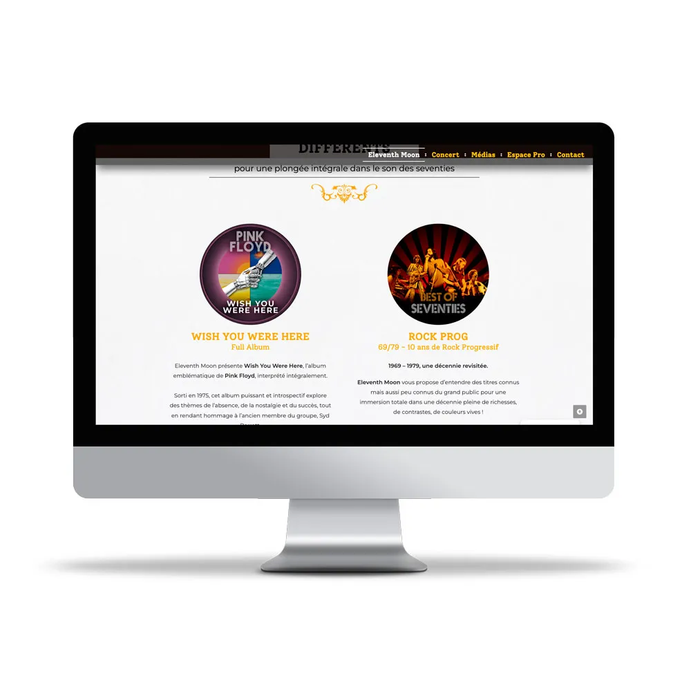 Aperçu de site internet affichée sur écran d’ordinateur