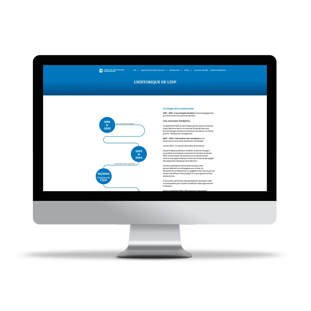 Aperçu de site internet affichée sur écran d’ordinateur