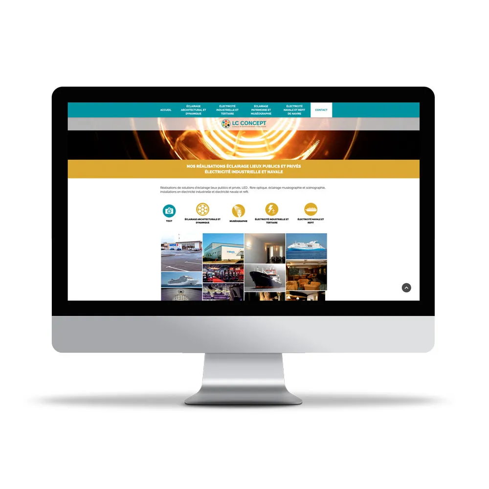 Aperçu de site internet affichée sur écran d’ordinateur