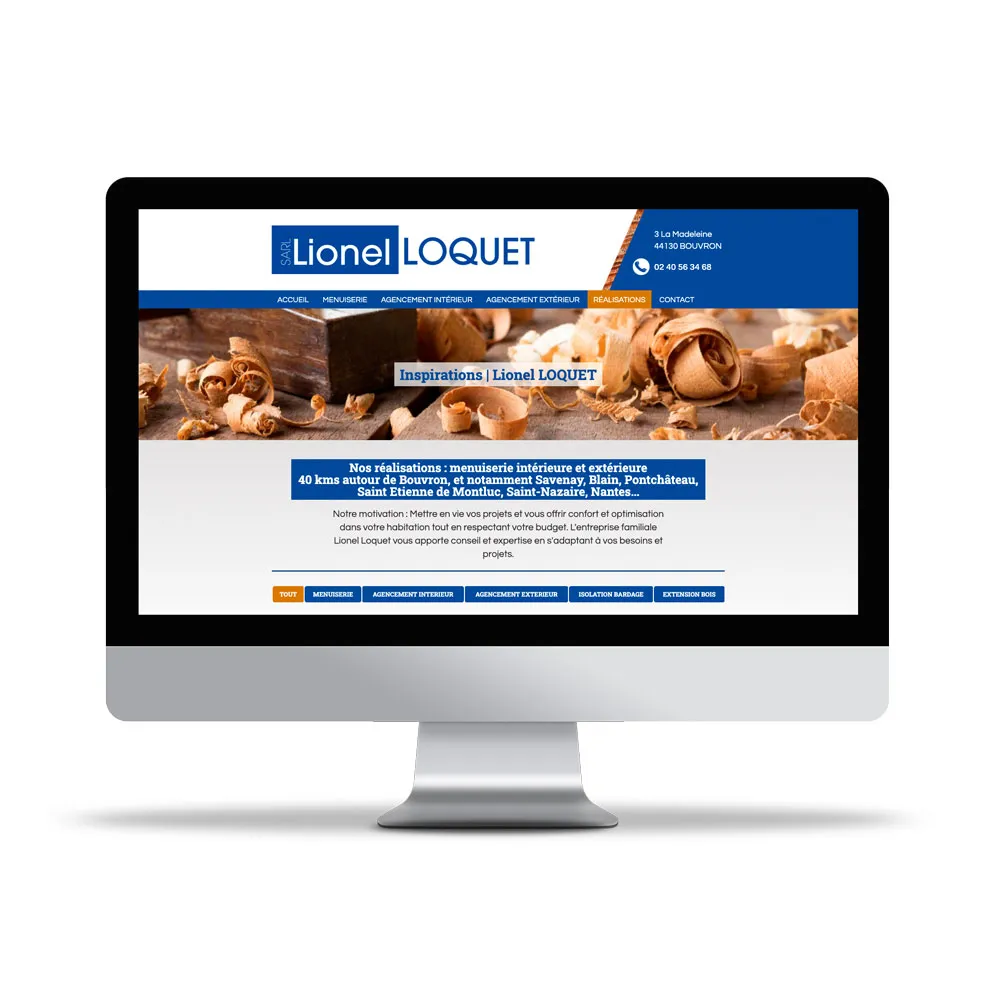 Aperçu de site internet affichée sur écran d’ordinateur