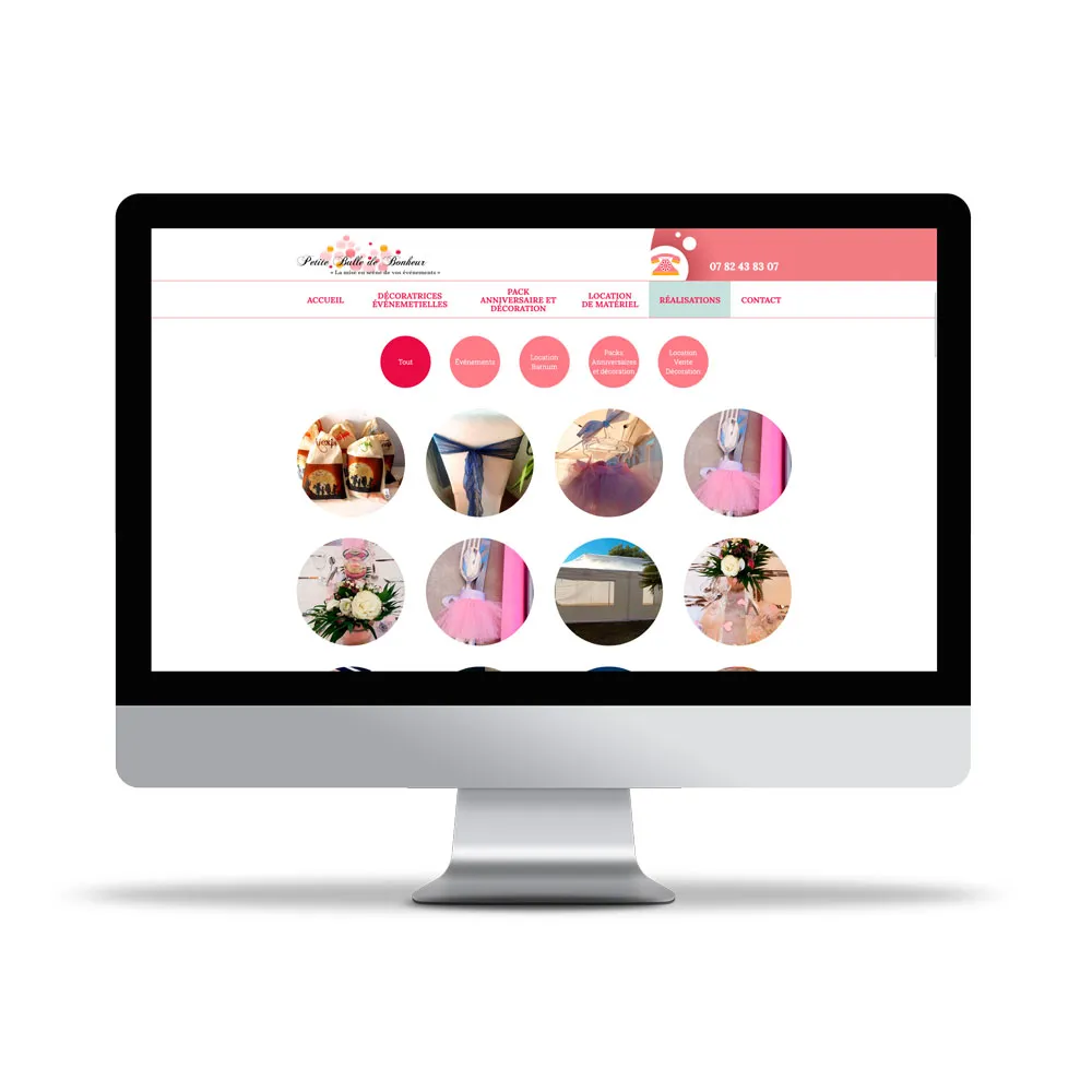 Aperçu de site internet affichée sur écran d’ordinateur