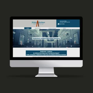 Ordinateur vue de face montrant le site de schématlantique