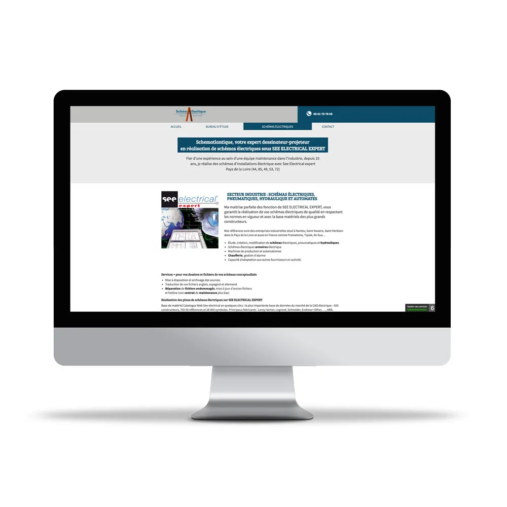 Aperçu de site internet affichée sur écran d’ordinateur