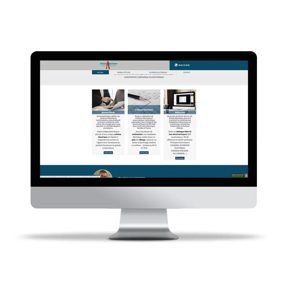 Aperçu de site internet affichée sur écran d’ordinateur