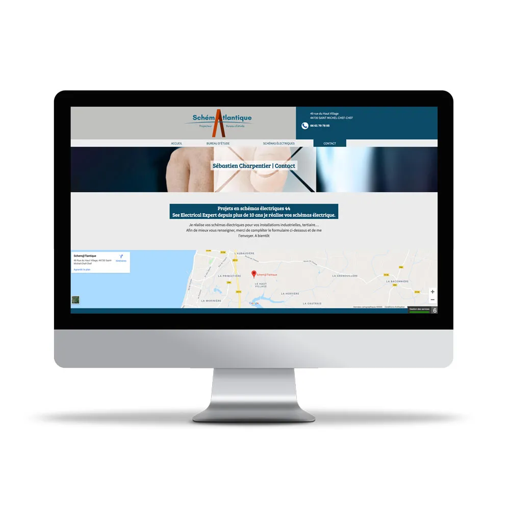 Aperçu de site internet affichée sur écran d’ordinateur