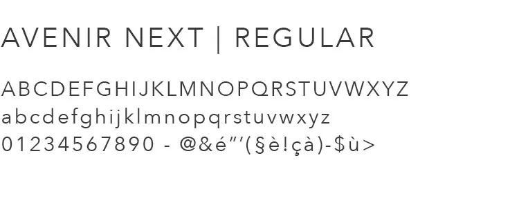Typographie Avenir Next Regular