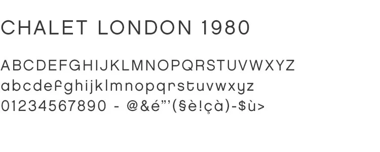 Typographie Chalet London 1980