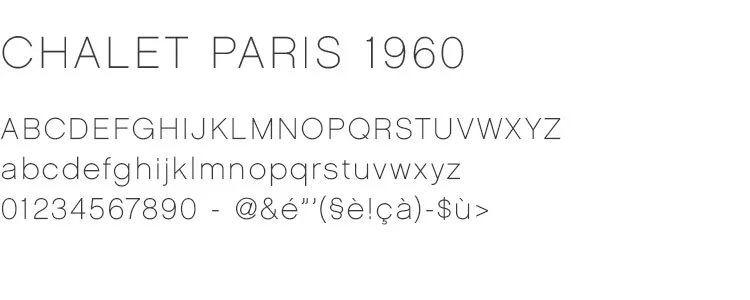 Typographie Chalet Paris 1960
