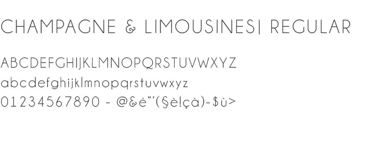Typographie Champagne and Limousines Regular
