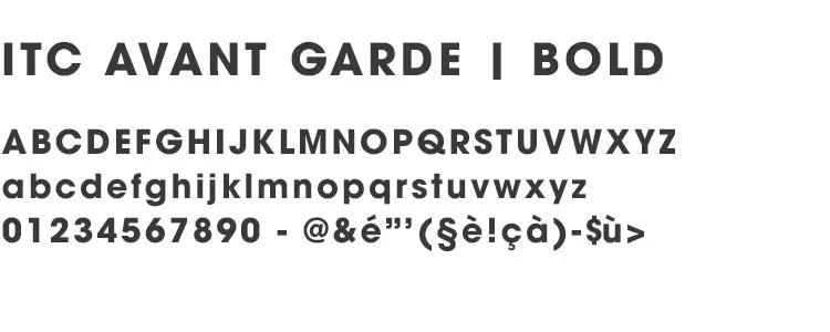 Typographie ITC Avant Garde Bold
