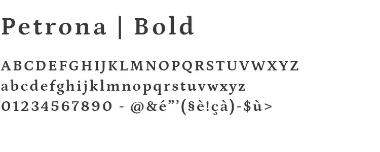 Typographie Petrona Bold