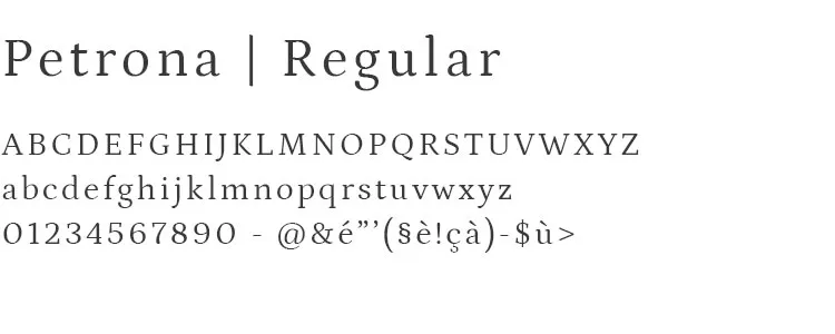 Typographie Petrona Regular