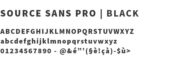 Typographie Source sans Pro Black