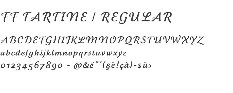 Typographie FF Tartine Regular