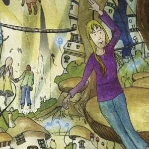 Vignette montrant un dessin à l'aquarelle pour une affiche de festival