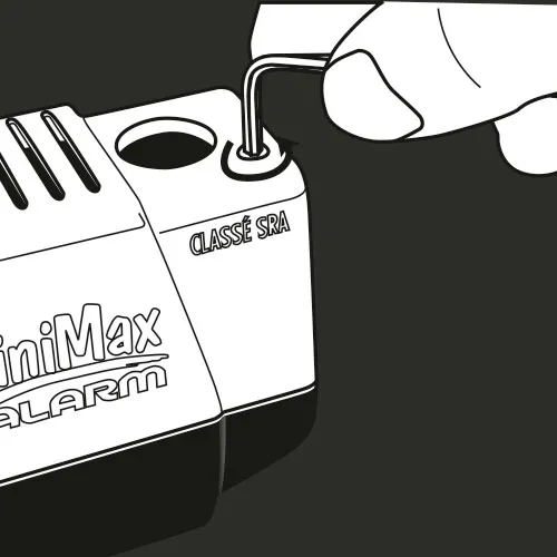 Vignette montrant un dessin vectoriel pour l'antivol MiniMax Alarm de Vector