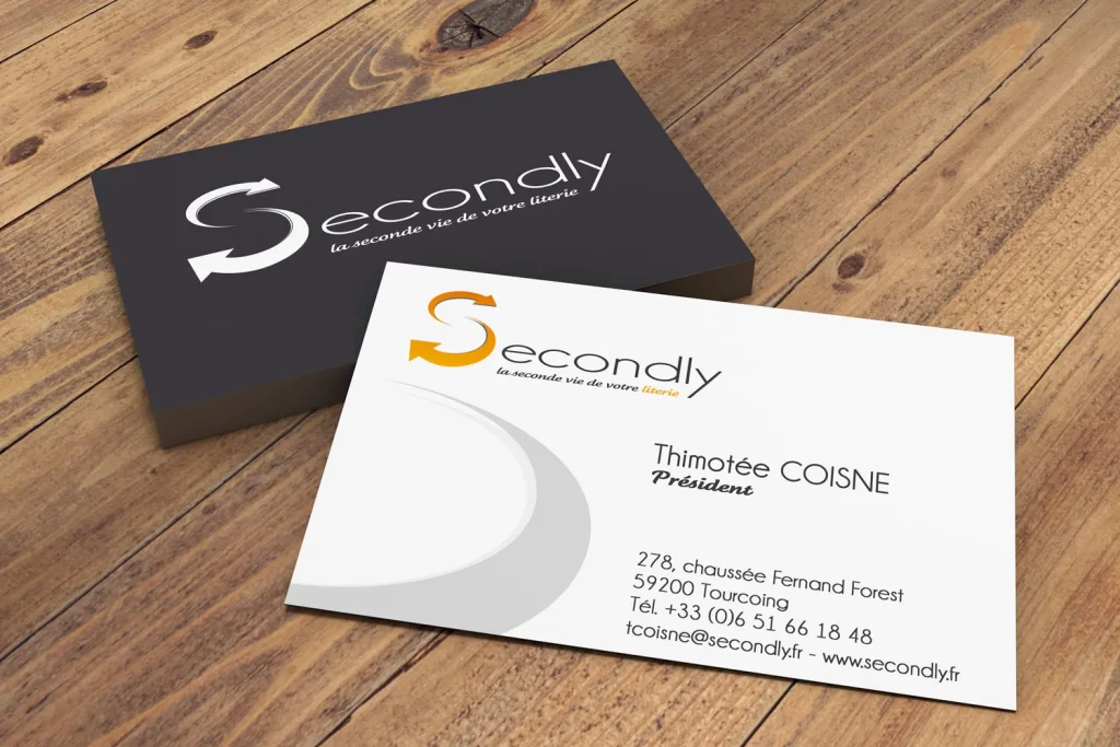 Logo Secondly sur carte de visite
